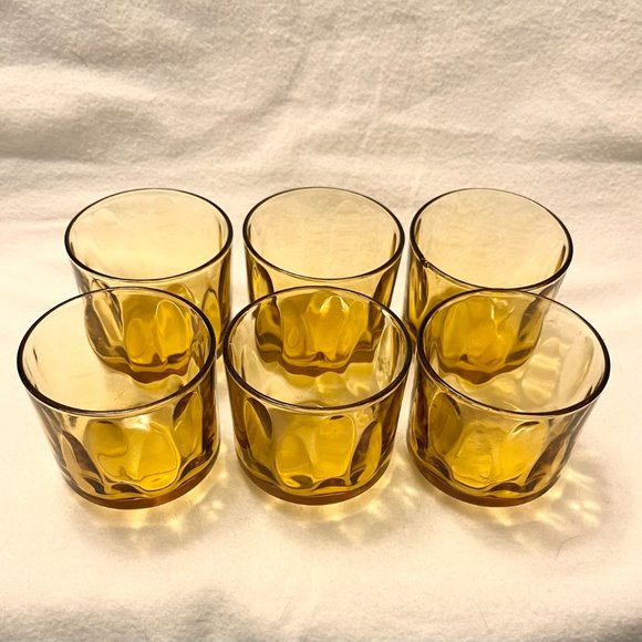 Other - 6 - Vintage Amber Juice/Small Glasses